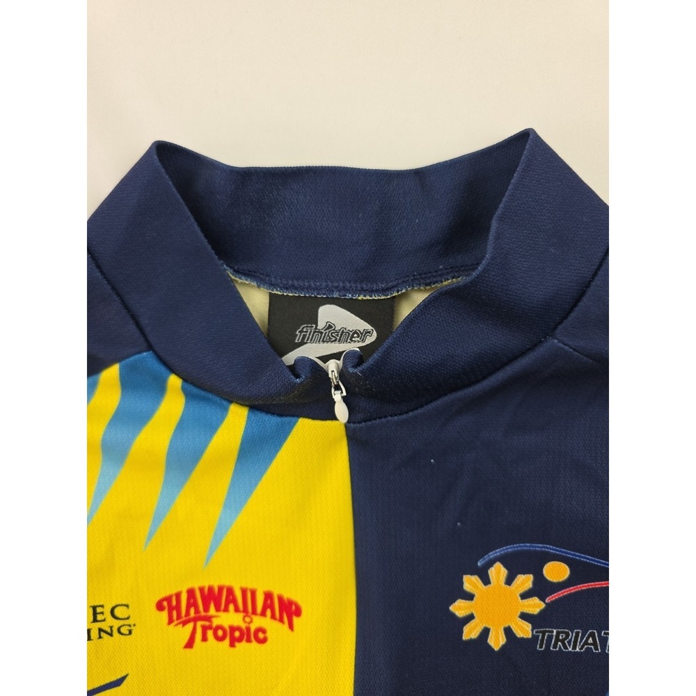 F2P Cycling Sponsored Jersey Large Blue Yellow Mizuno Fitness First - Picture 6 of 14